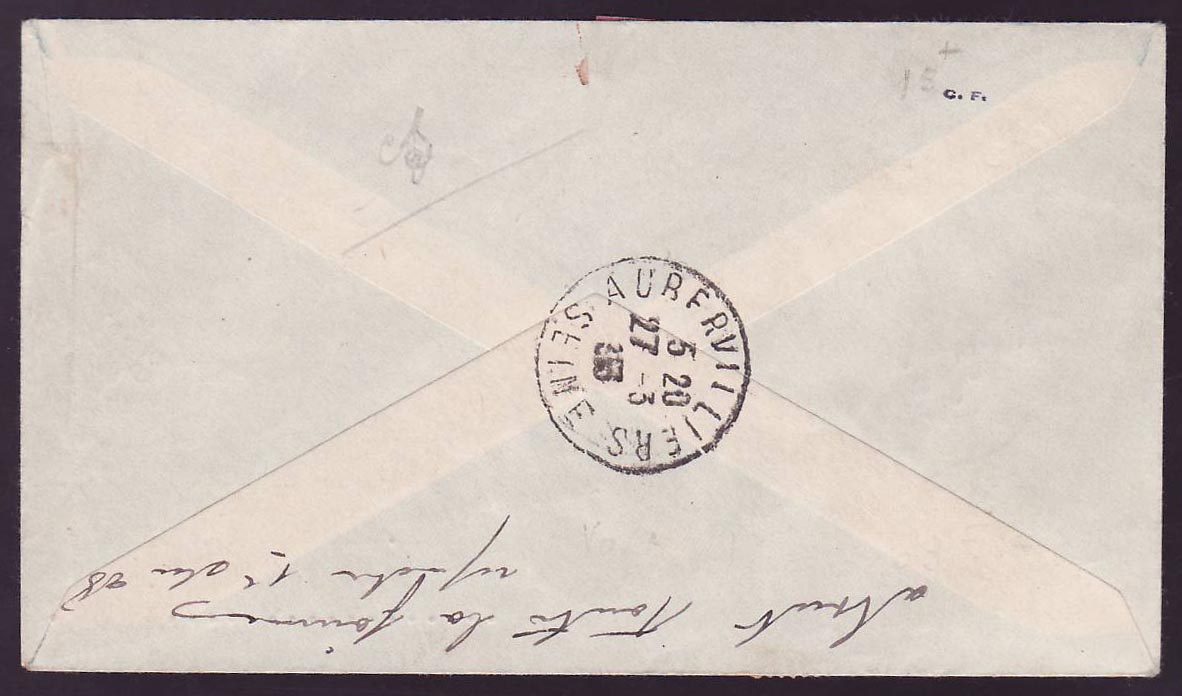 Niger 1er Voyage Alger Zinder cad Niamey 20 Mar 33 pour Aubervilliers Rare — Back