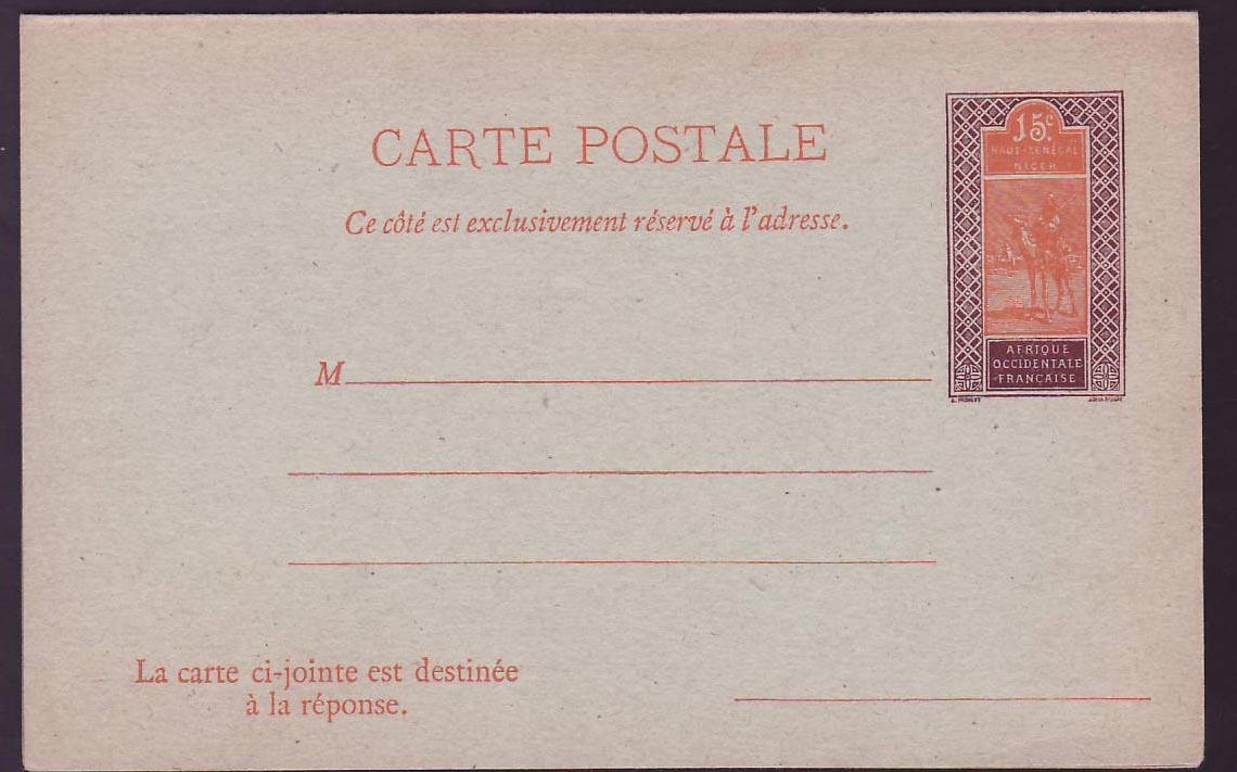 Carte postale - Afrique Occidentale Française — éditeur inconnu, timbre 15c