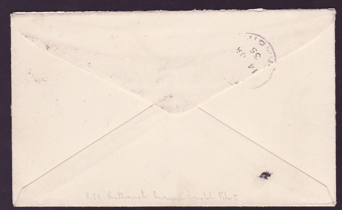 Gambia Gambie Cover addressed to UK bearing 1 1/2d tied by very fine TPO #2 River Gambia cds. Rare — Rückseite