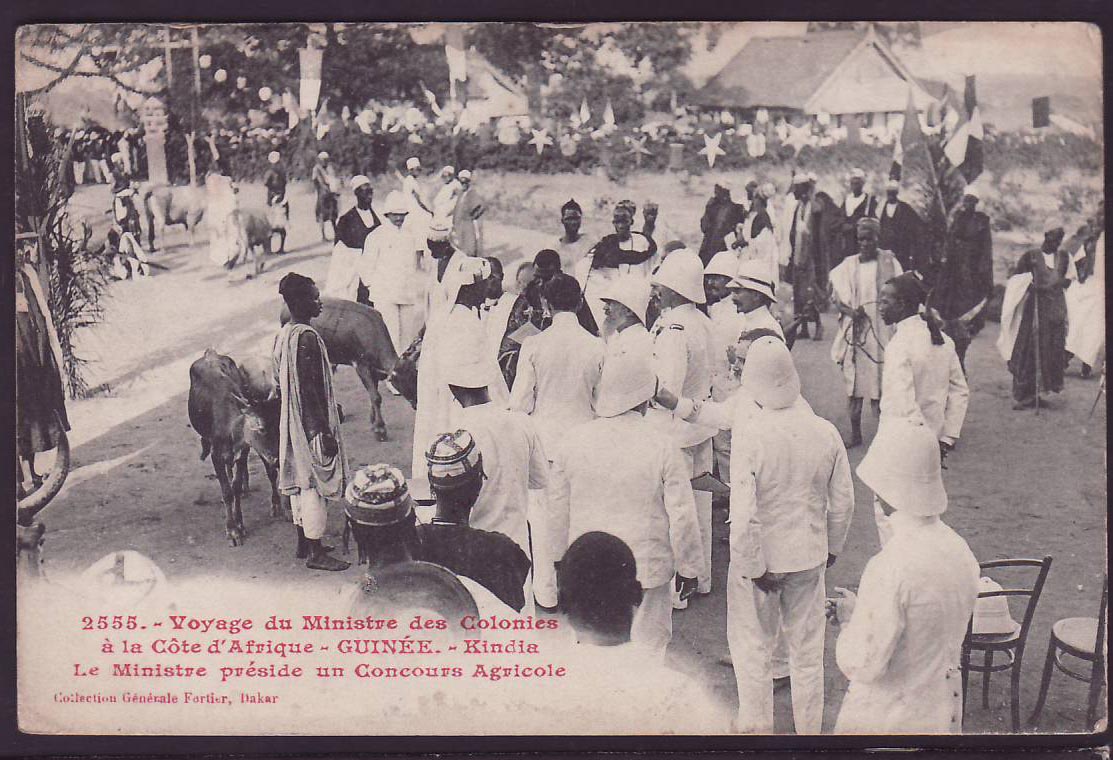 Guinee CPA avec 5c Gouverneur Ballay cad Siguiri 28 NOC 09 pour Bordeaux Dos Voyage des Ministres des Colonies Kindia — Rückseite