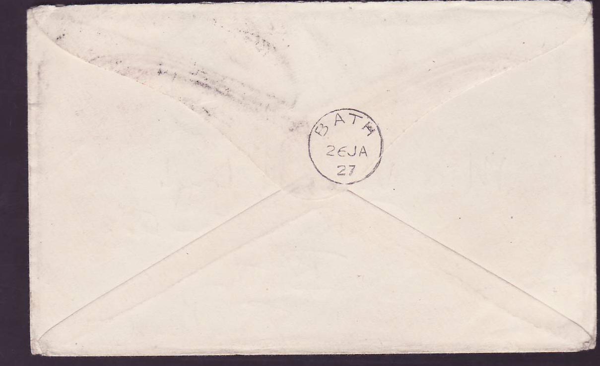 Gambia Gambie Scarce Dakar to Toulouse Mail with Elephant Values dated JA 27 — Back