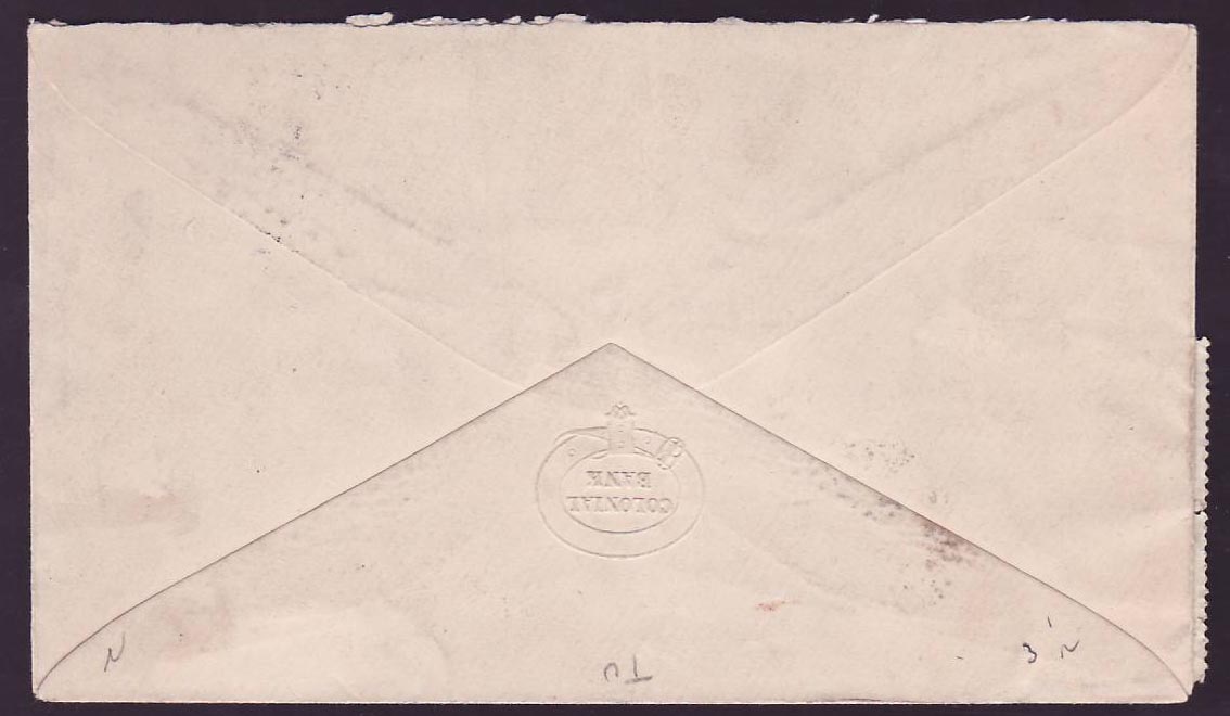 Cover St Lucia Lucie franked EVI 2*1d + 1/2d for Cincinnati  USA  cancelled Castries NO 07 — Rückseite