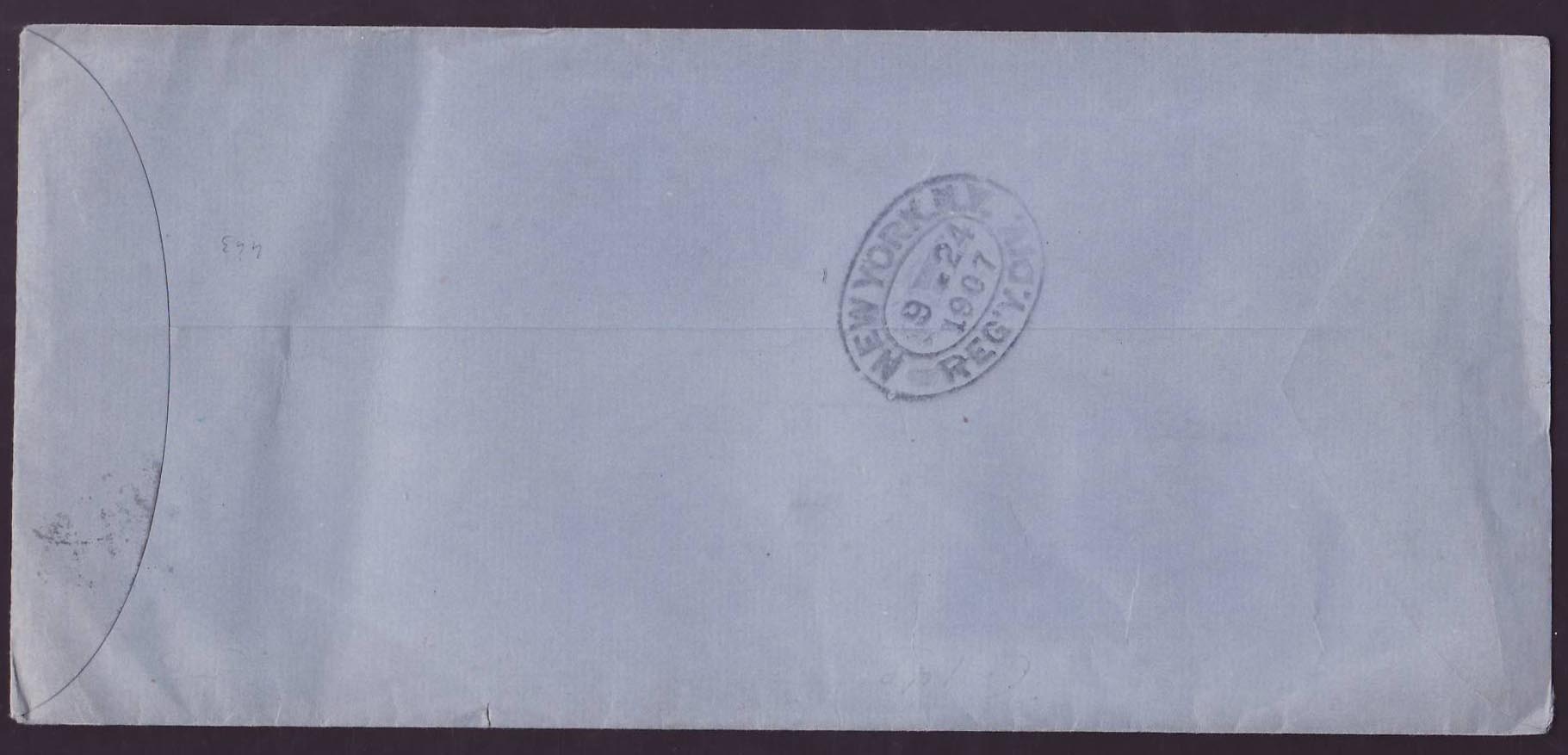 Cover St Lucia Lucie franked with 7*EVI 1d issue cancelled Castries 07 for Medina  Ohio  USA — Rückseite