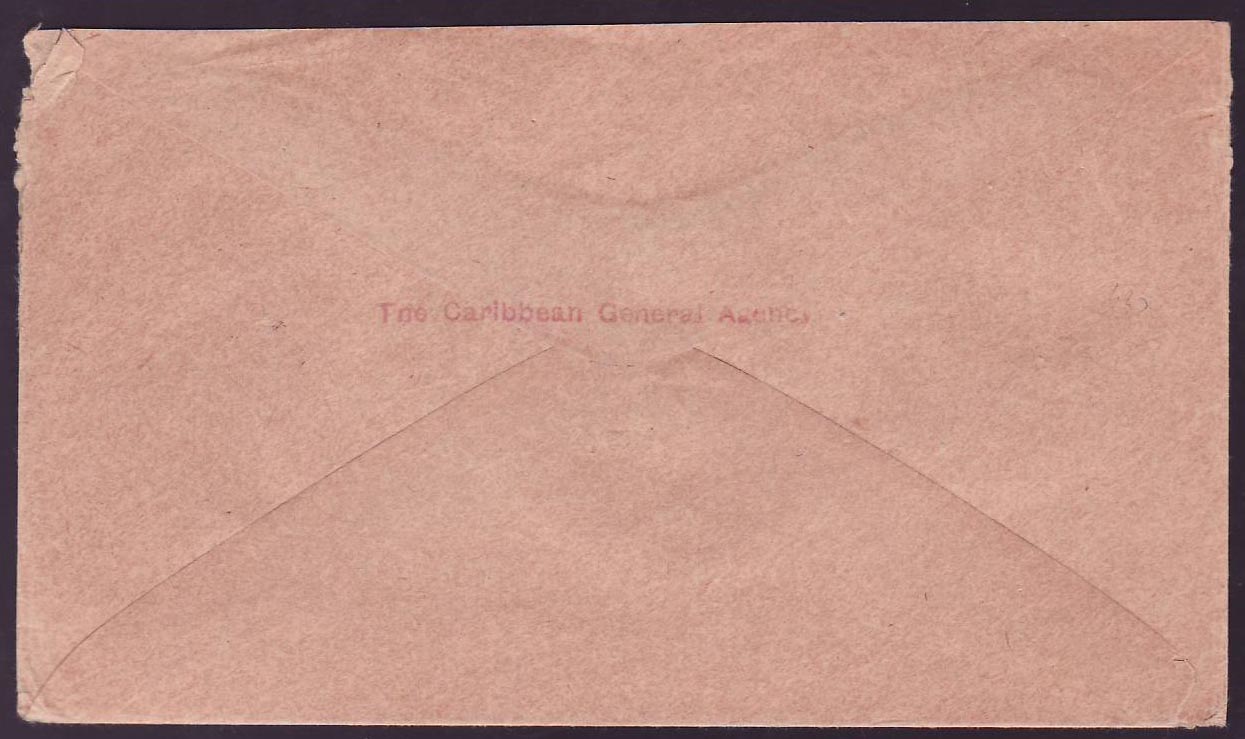 Cover St Lucia Lucie franked with 2*1d GV + 1/2d issue for Berlin  Germany — Rückseite