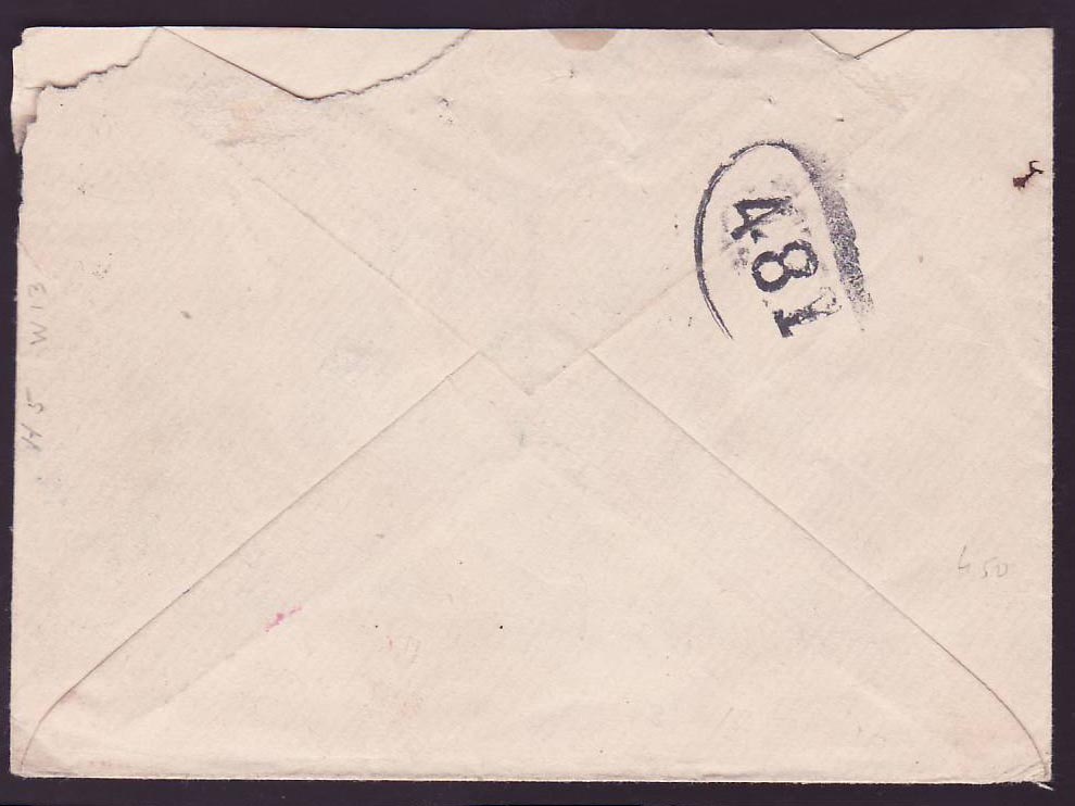 Cover St Lucia Lucie franked with 2 1/2d GV issue for Chicago  USA  dated 14 — Rückseite