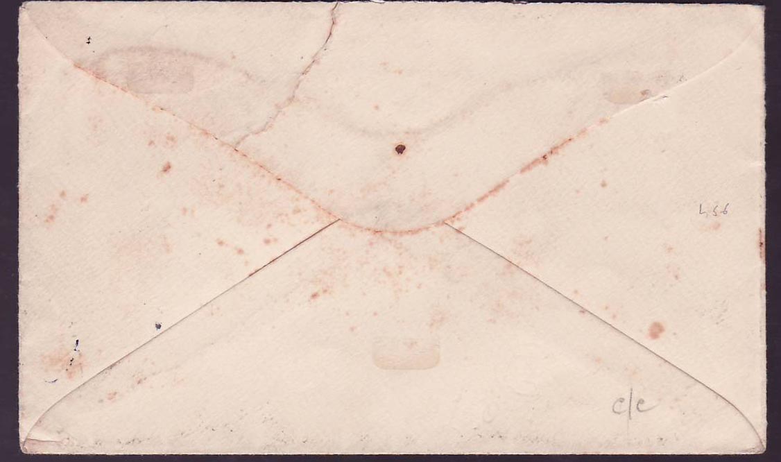 Cover St Lucia Lucie franked with 3 color franking 1/2d + 2d + 2 1/2d for Chelsea  London  dated FE 35 — Rückseite
