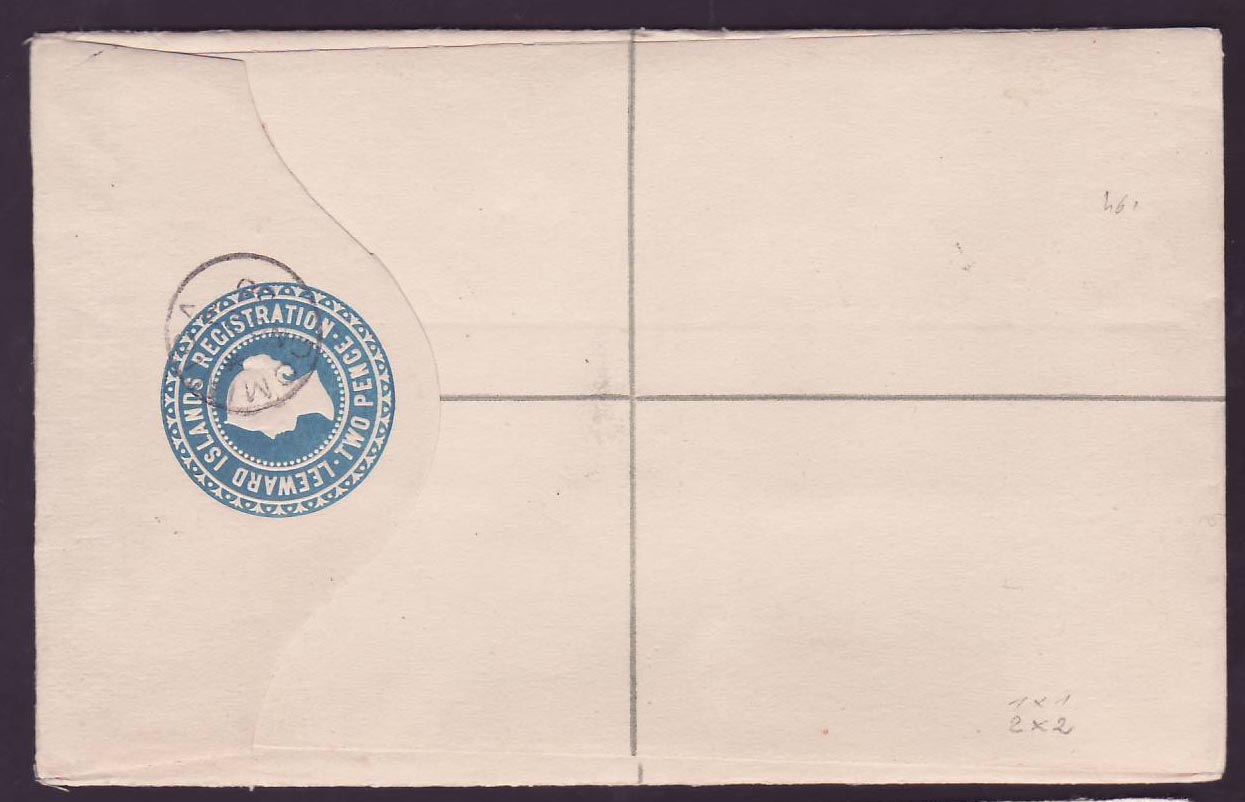 Dominica Postmouth (small office) rare Leeward stamps on NO 00 mail to Portsmouth  Dominica — Rückseite