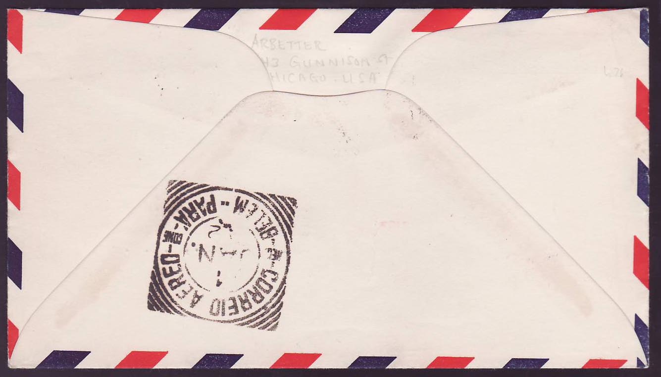 Gambia Gambie Elephant Values with 1941 American African Ferry Air Mail service First Flight to Chicago  USA — Rückseite