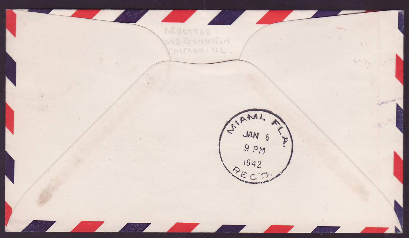 Gambia Gambie Elefante Valores con servicio de correo aéreo American African Ferry 1941 Primer vuelo hacia Chicago, EE.UU. Bathurst N — Reverso