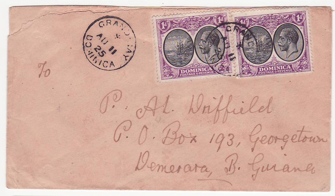Dominica Uncommon village use to Domerara  British Guiana from Grand Bay  Aug 11 1925