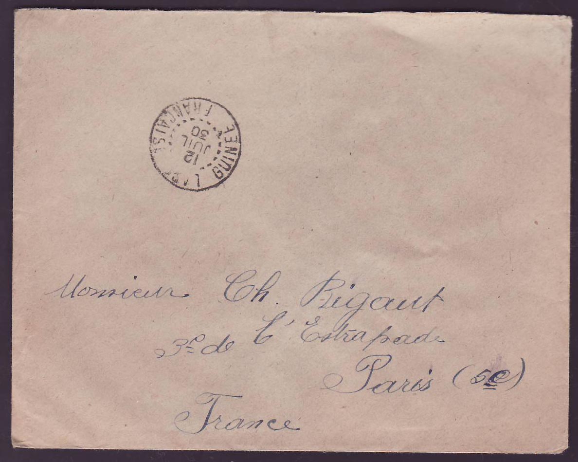Guinee Lettre Aff 2/25c Gue de Kitim cad Labe 12 JUI 30 pour Paris  France