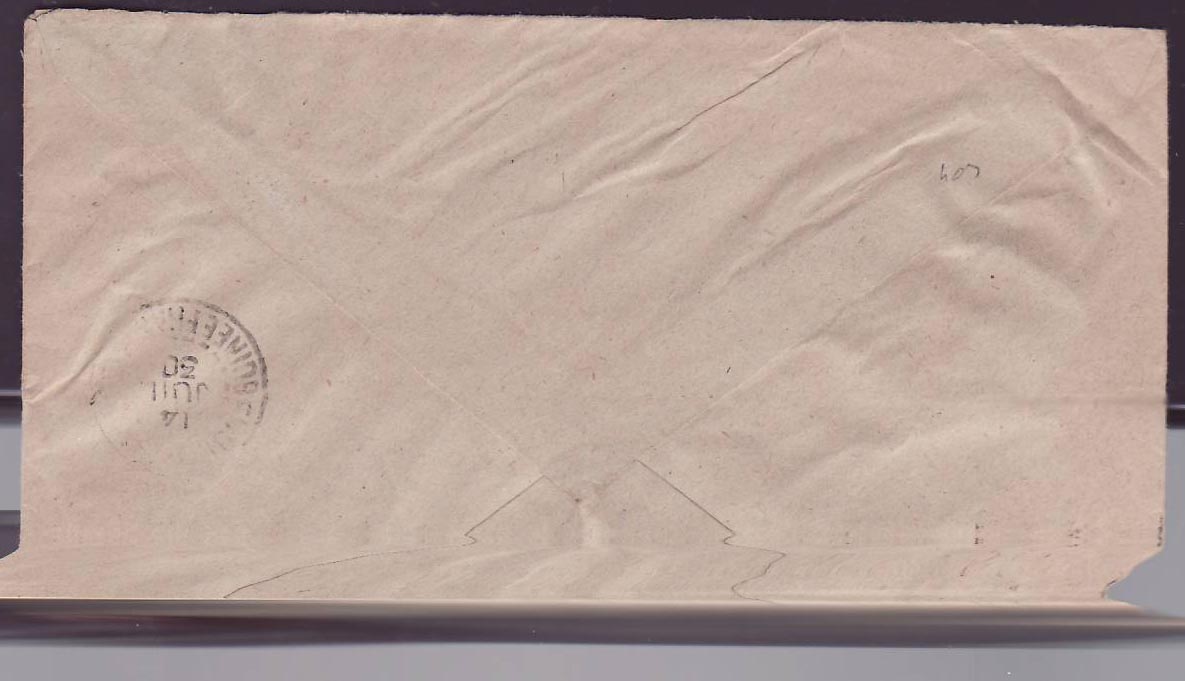 Guinee Lettre 50c Gue de Kitim seul cad Labe 12 JUI 30 pour Paris  France — Rückseite