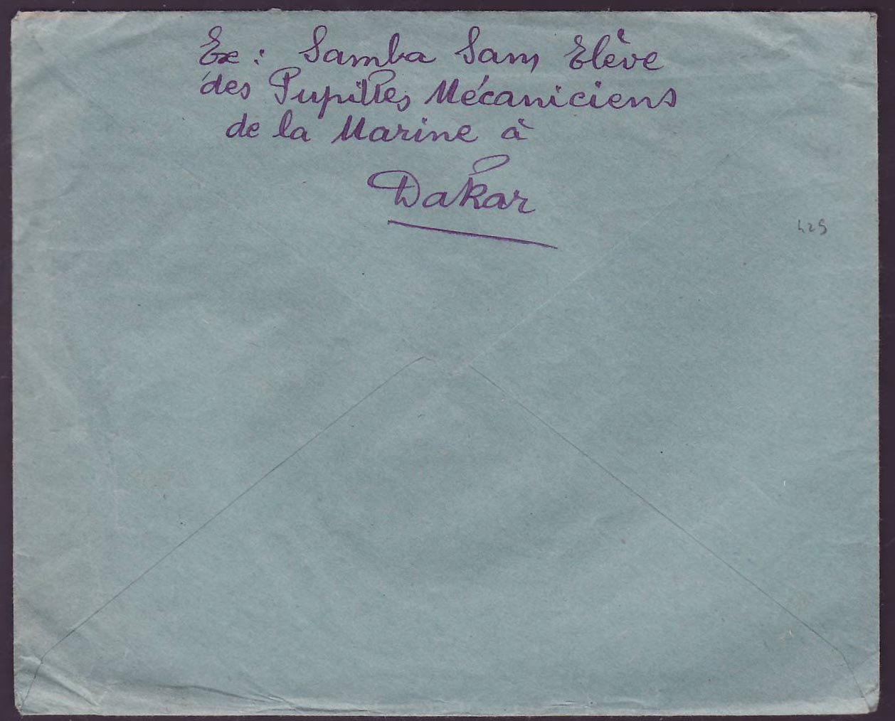 Guinee Lettre 2*20c Gue de Kitim cad Conakry 1926 pour Paris  France — Rückseite