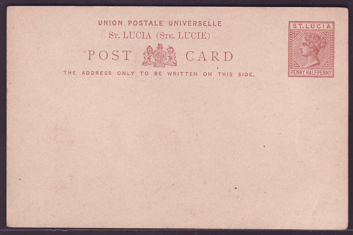 St Lucia Lucie Postal Stationary 1 1/2p Mint