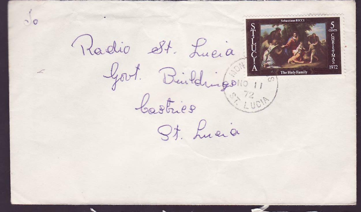 St Lucia Lucie Cover with Monchy NO 11 72 cds (small office) to Castries