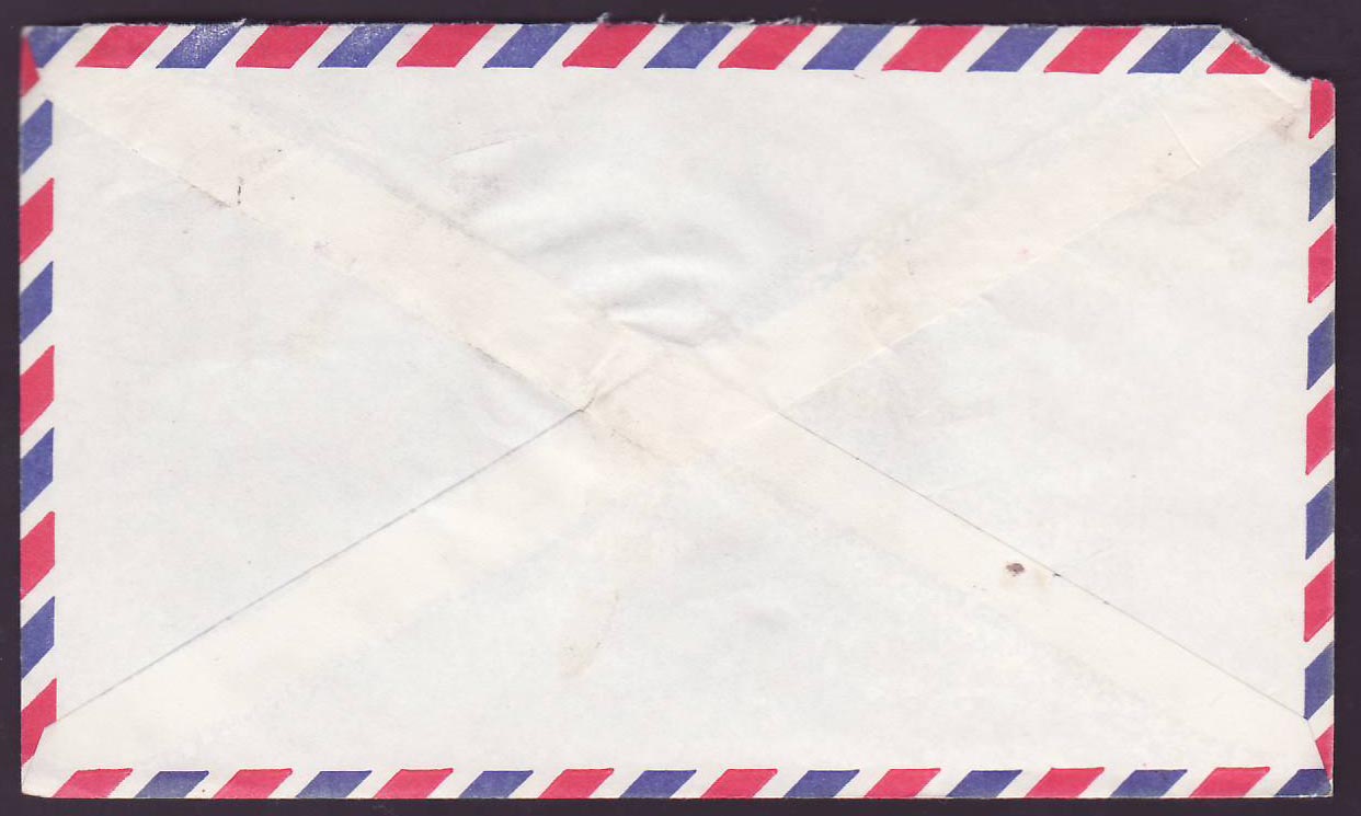 St Lucia Lucie Cover with Micoud 1973 (small office) cds to Castries — Rückseite