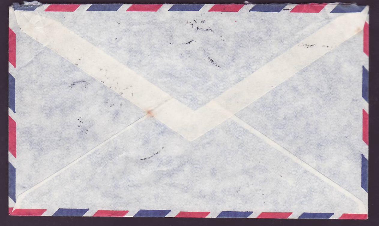 St Lucia Lucie Cover with GPO Castries cds to Montserrat 1974 — Rückseite
