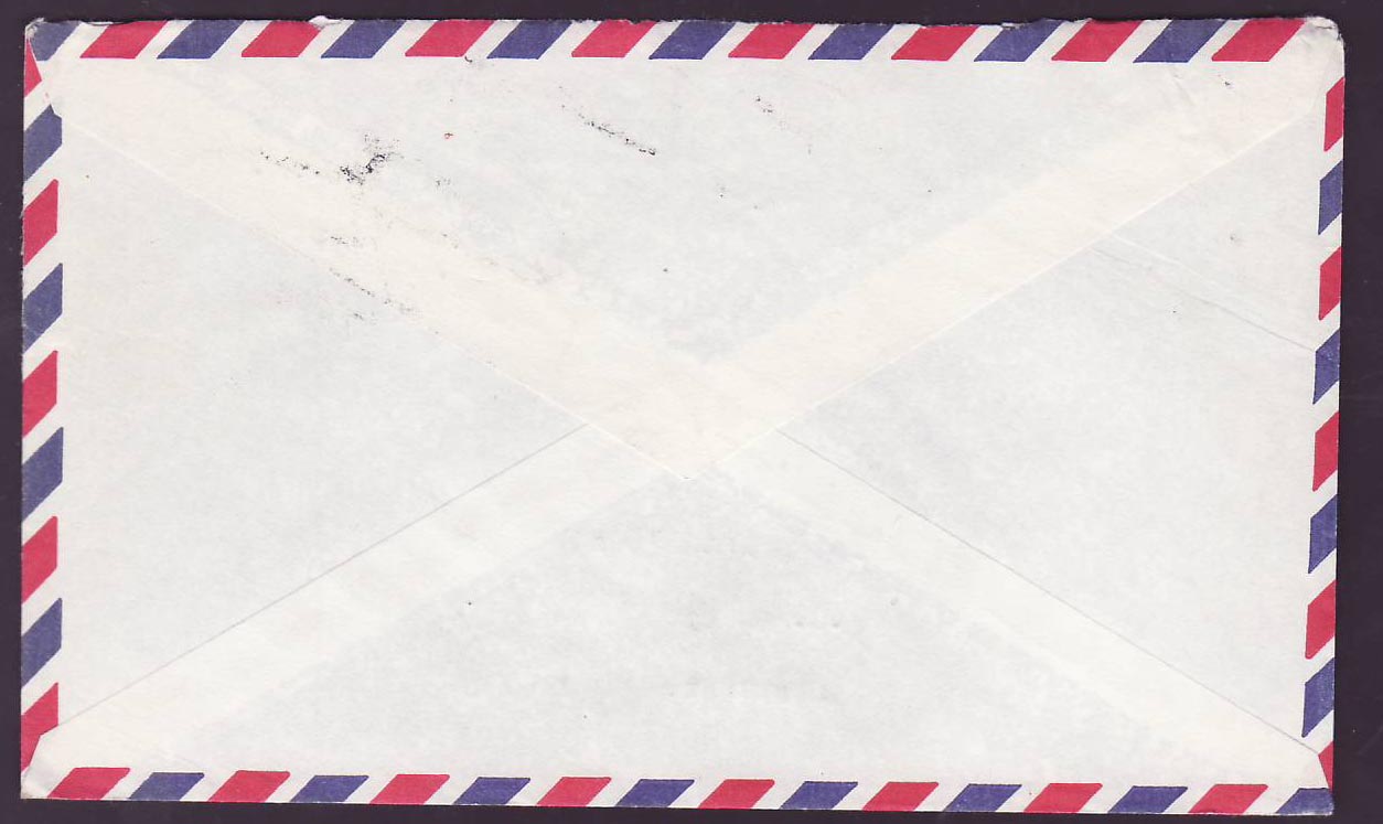 St Lucia Lucie Cover with GPO Castries cds to Montserrat 1974 — Rückseite
