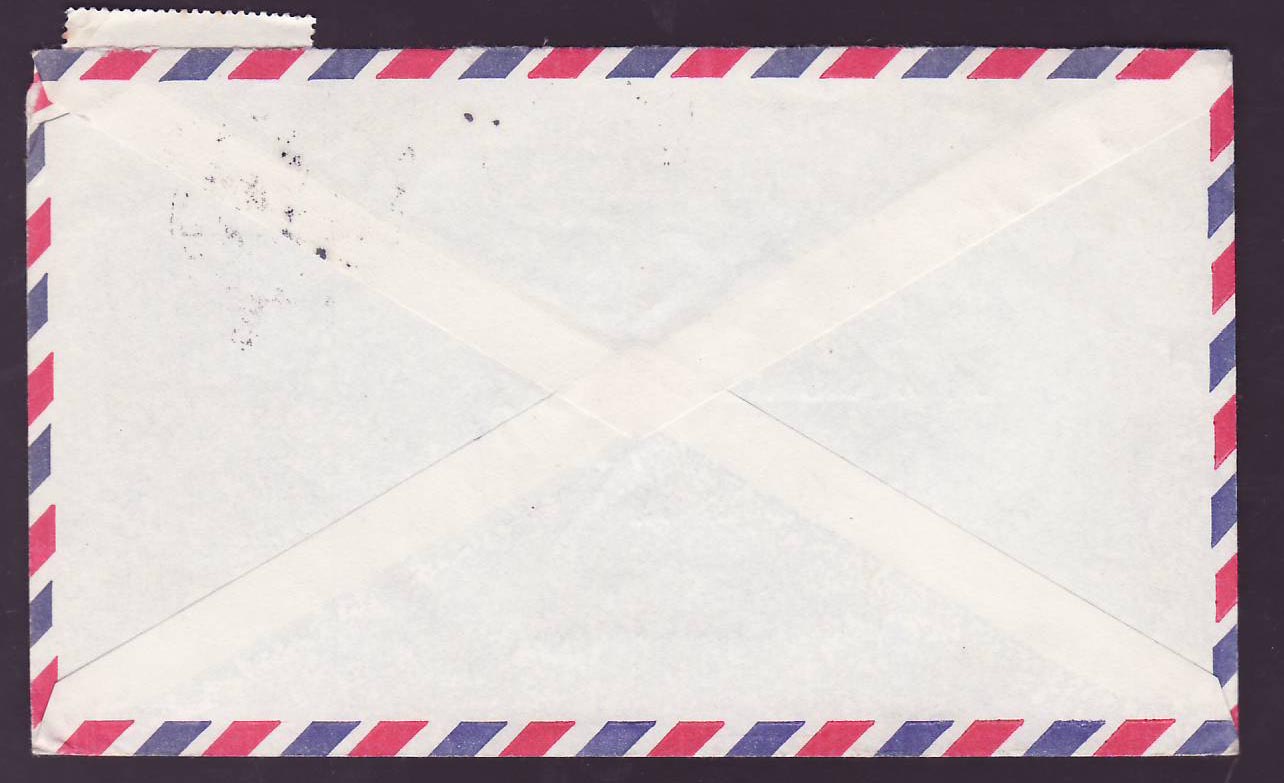 St Lucia Lucie Cover with Marchand cds 1974 to Montserrat — Rückseite