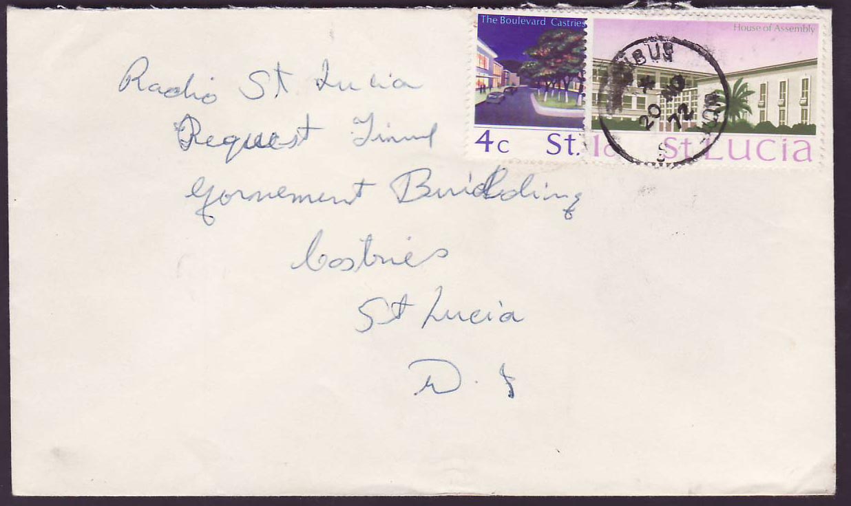 St Lucia Lucie Cover small office to Castries 1972