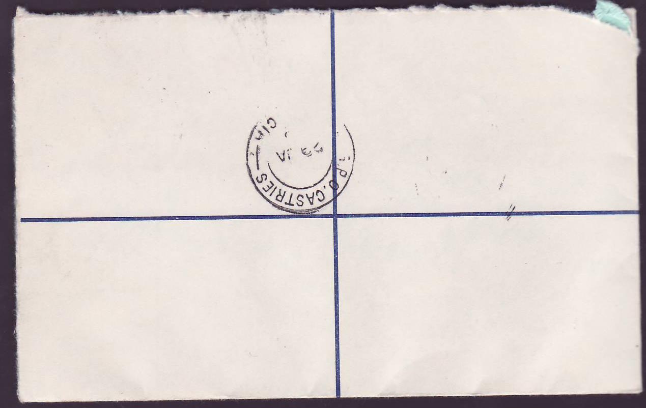St Lucia Lucie Registered Letter + Iguana stamp to England — Rückseite