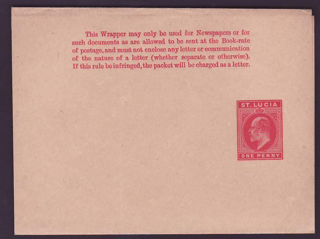St Lucia Lucie 1p Postal Stationary EVII Mint
