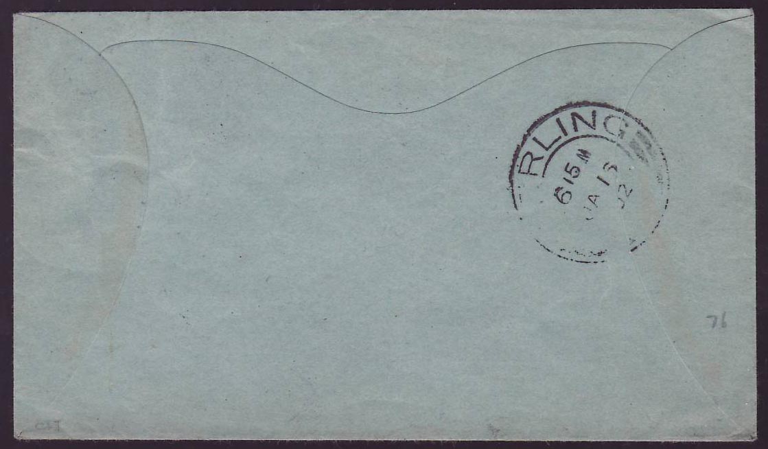 Gambia Gambie 1/2 + 1p Victoria adhesives with Received Gambia JA 02 cds  to Stirling  England — Back