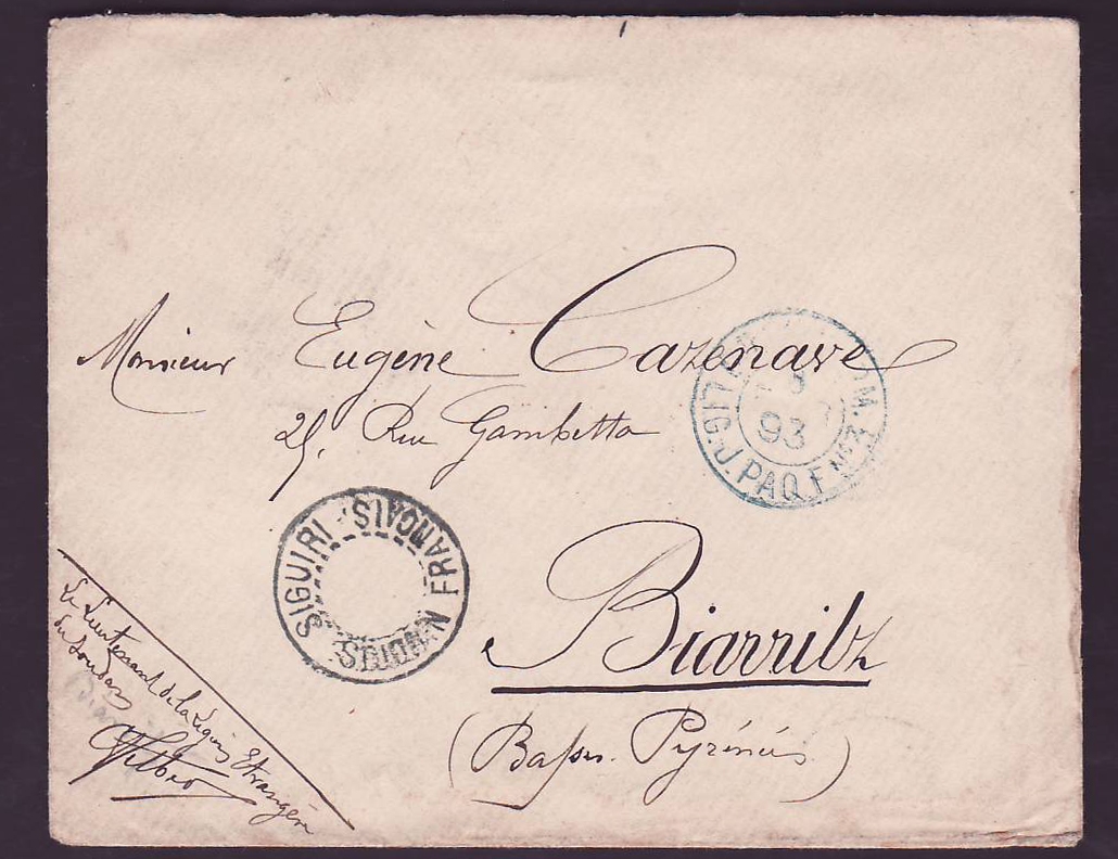 Soudan Lettre Franchise Militaire Kayes 17 NOV 99 pour Rue de Bourgogne  Paris  France  Cachet Corps Expeditionnaire