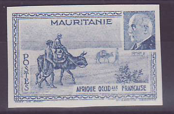 Mauritanie Petain n°129 Marchands Non dentele Sans valeur faciale 129c
