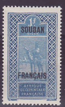 Soudan 1Fr n°44a VARIETE Surcharge 1F50 absente ** Neuf sans charniere Signe