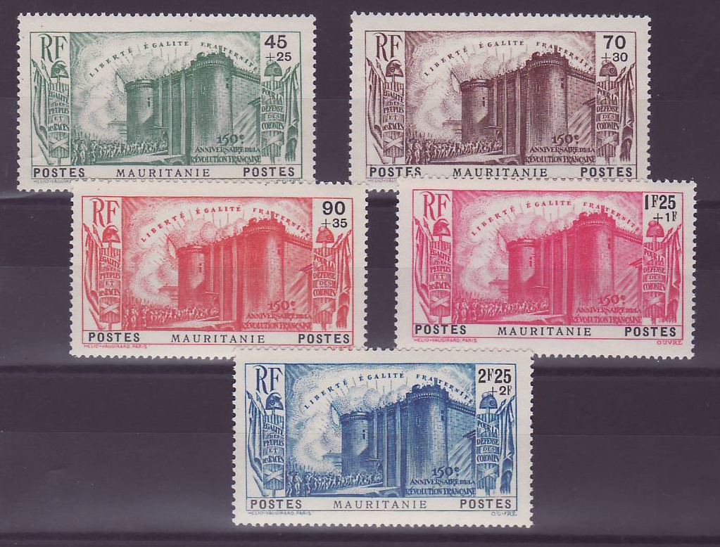 Mauritanie Revolution Francaise 104 a 108 ** Neuf sans charniere TTB