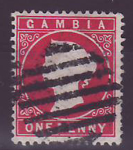 Gambia Gambie Cameo with barrel cancel