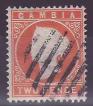 Gambia Gambie Cameo with barrel cancel