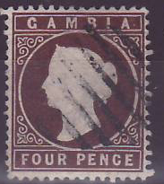 Gambia Gambie Cameo with barrel cancel
