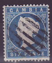 Gambia Gambie Cameo with barrel cancel