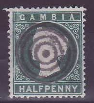 Gambia Gambie Cameo with circles cancel