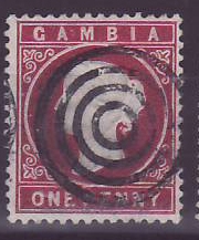 Gambia Gambie Cameo with circles cancel