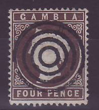 Gambia Gambie Cameo with circles cancel