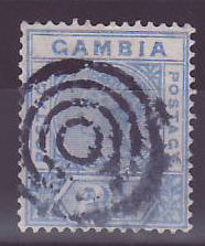 Gambia Gambie Cameo with circles cancel