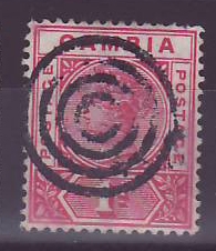 Gambia Gambie Cameo with circles cancel