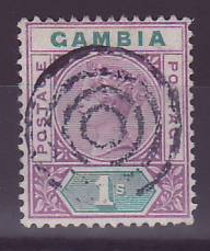 Gambia Gambie Cameo with circles cancel 1s