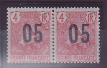 Guinee Berger Pulas 4c n° 56a Chiffres espacés tenant a normal * (tir 1166)
