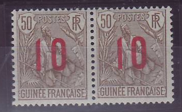 Guinee Berger Pulas 50c n° 62a Chiffres espacés ** Sans charniere  (tir 626)