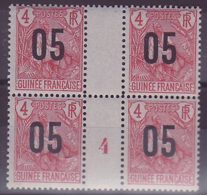 Guinee Berger Pulas 4c N°56 Bloc de 4 Millesime 4 ** Sans Charniere