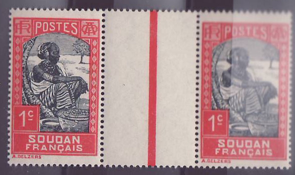 Soudan n°60 1c Femme Peulh ** Paire interpanneau