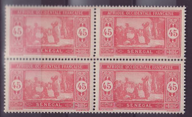 Senegal n°98 45c Marche local ** Bloc de 4