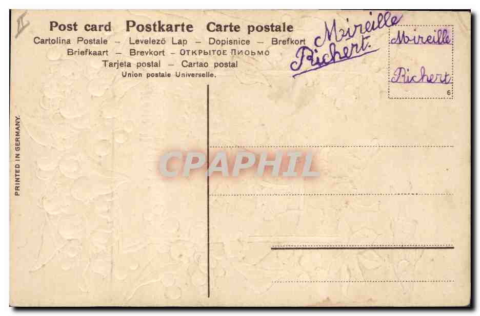 CPA Fantaisie Fleurs Chien Muguet Poisson  — Verso