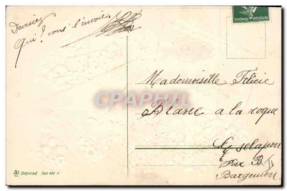 CPA Fantaisie Fleurs Muguet Poissons  — Verso