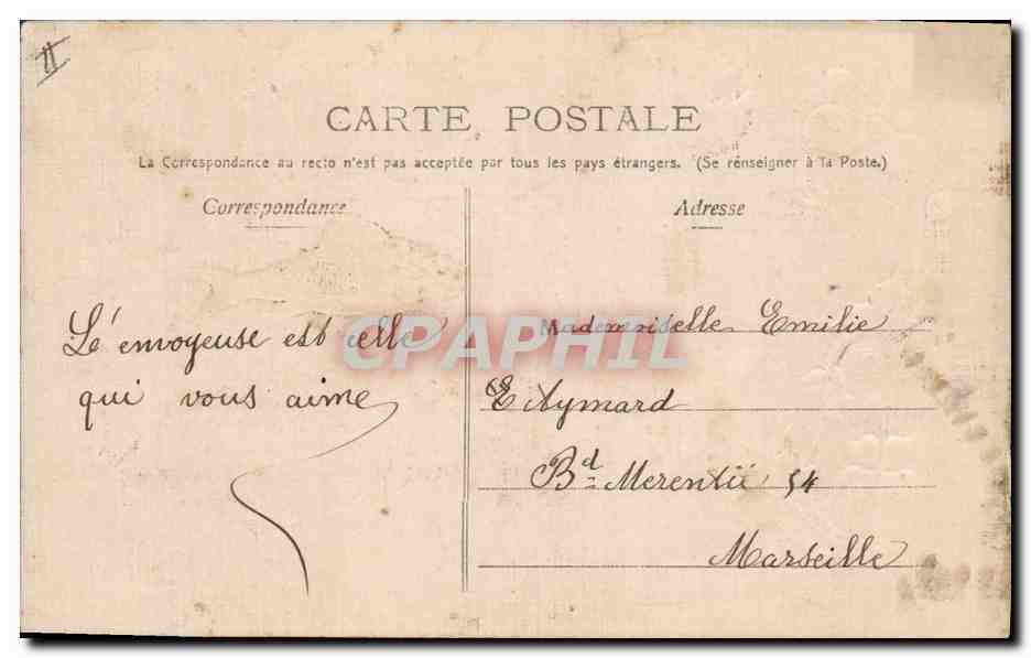 CPA Fantaisie Fleurs Poisson 1er Avril  — Rückseite