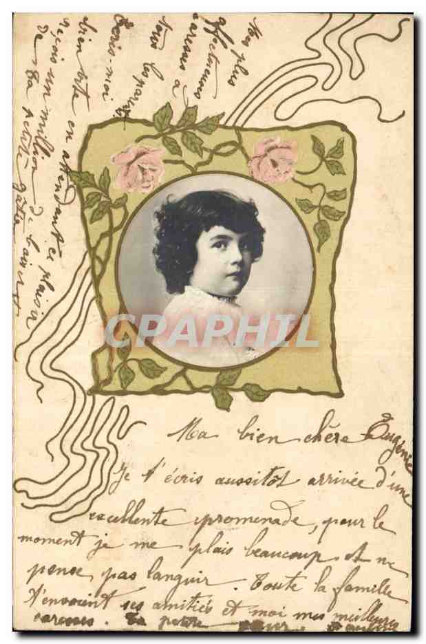 CPA Fantaisie Fleurs Enfant 